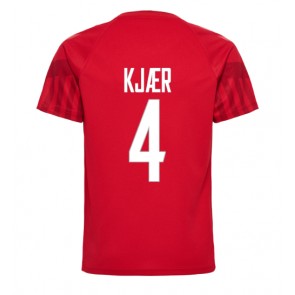 Danmark Simon Kjaer #4 Hjemmebanetrøje VM 2022 Kort ærmer